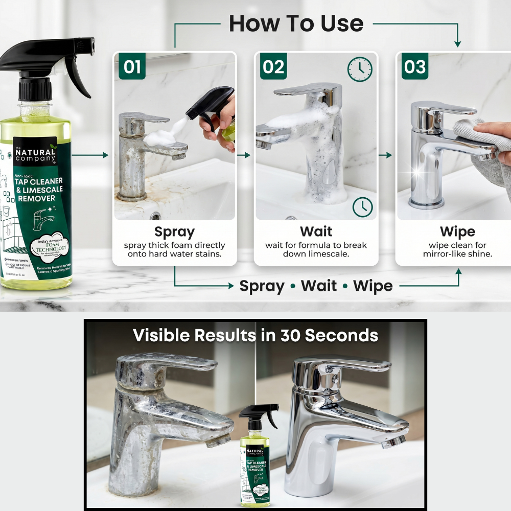 The Natural Company — Non Toxic Tap Cleaner & Limescale Remover | 500ml Spray